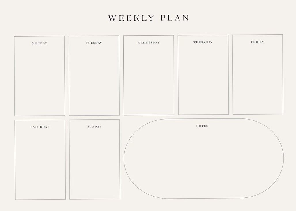 📍 📍 romanticize your routine: Weekly Planner Beige Juliste | Digital Planner Template for Goodnotes & iPad Organization