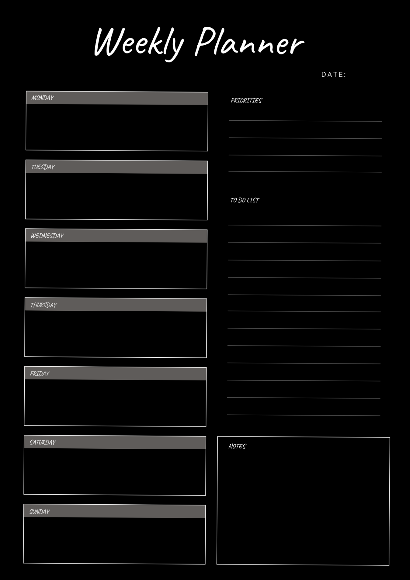 🖇️ 🖇️ romanticize your routine: Weekly Planner Layout for Digital Design & Creative Work