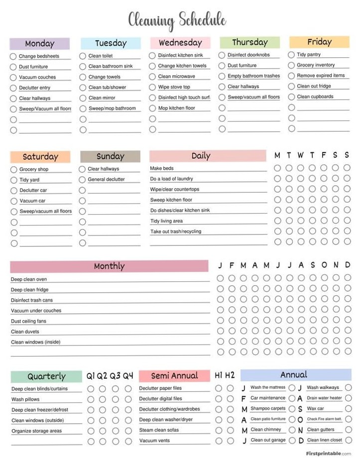 🖌️ 📍 seamless organization hack: Cleaning Schedule & Checklist | Free PDF Templates