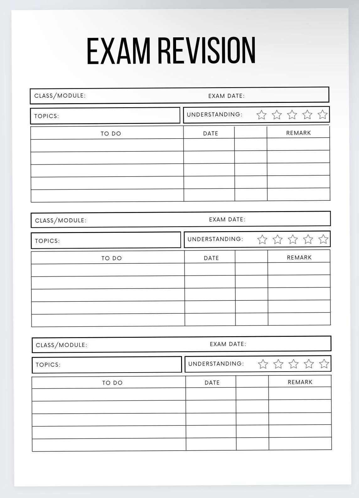 🕯️ 🎀 seamless organization hack: Exam Tracker & Revision Planner | Digital PDF Student Planner