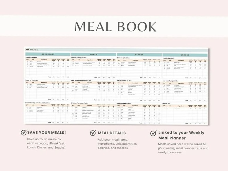 💎 📍 seamless organization hack: Macro Meal Planner | Weekly Meal Prep & Weight Loss Tracker