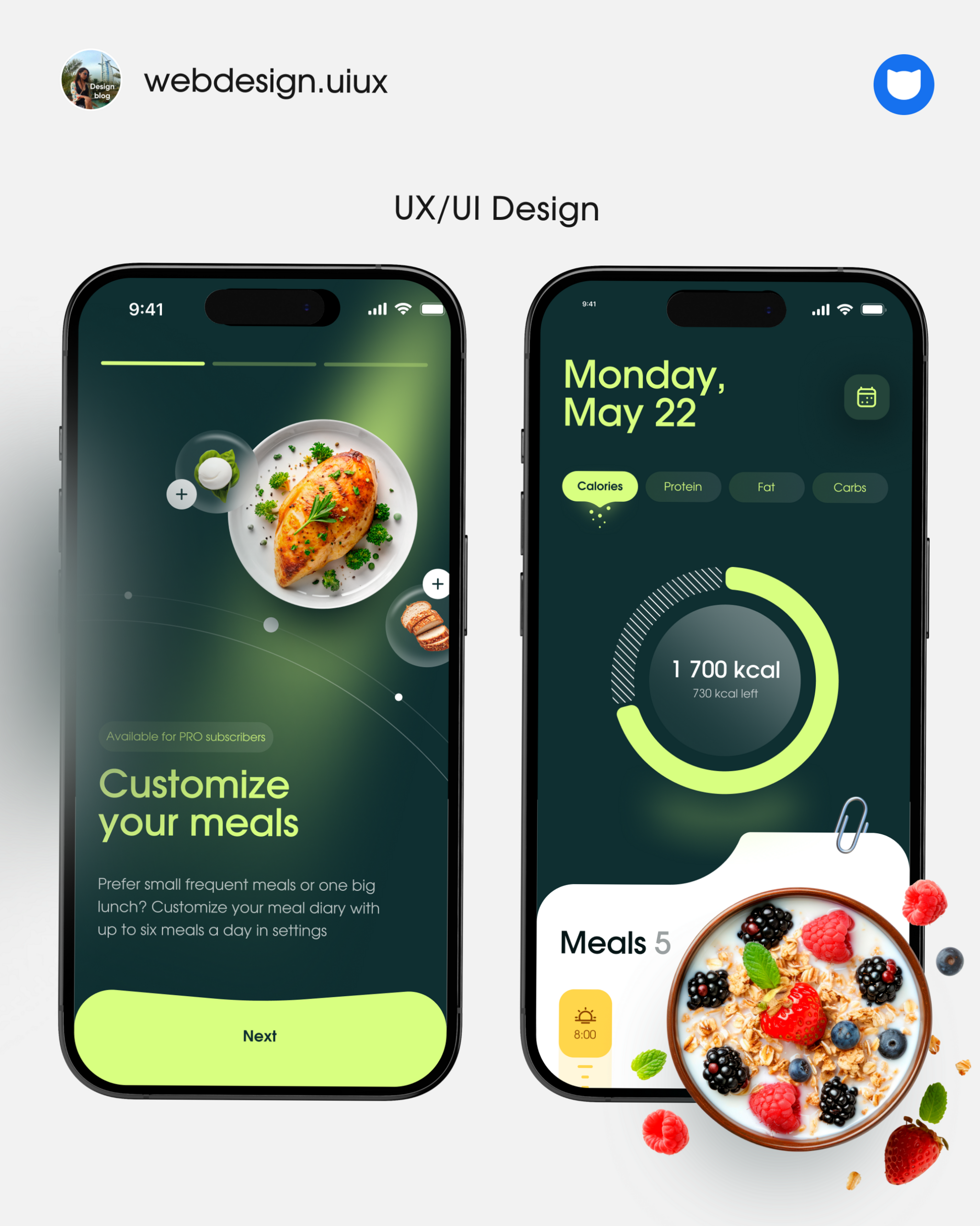 📍 🎨 seamless organization hack: NutriMate: Food Health Tracker for iOS Design