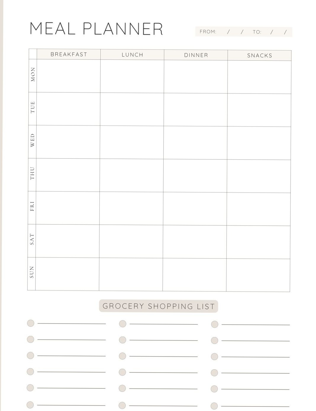 👰 🥂 secret to staying productive: Weekly Meal Prep Planner | Printable & Organized