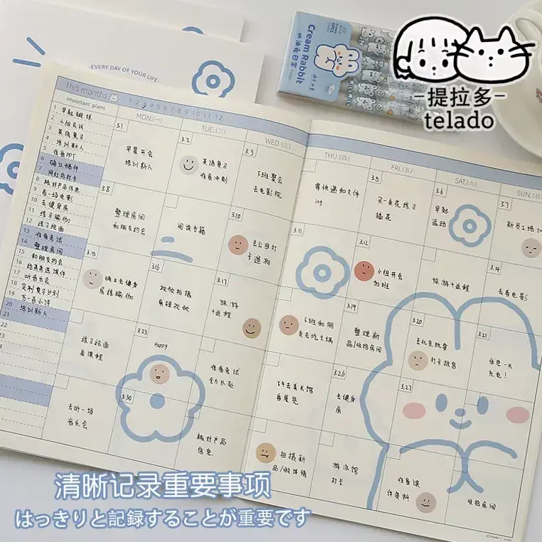 🖌️ 💎 secret to staying productive: Kawaii A5 Weekly Planner with Goals & Habit Tracker