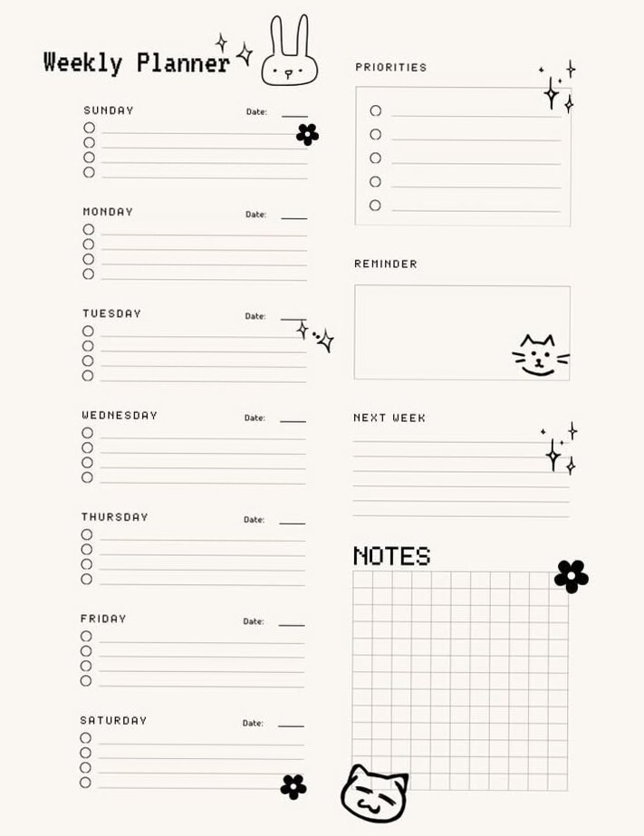 👰 💍 secret to staying productive: Creative Digital Weekly Planner Templates for Every Need