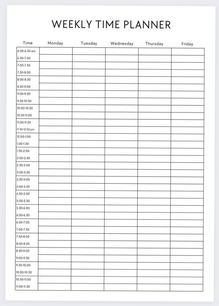 📊 📅 secret to staying productive: Weekly Time Blocking Planner — Printable PDF Schedule Template | Etsy Canada