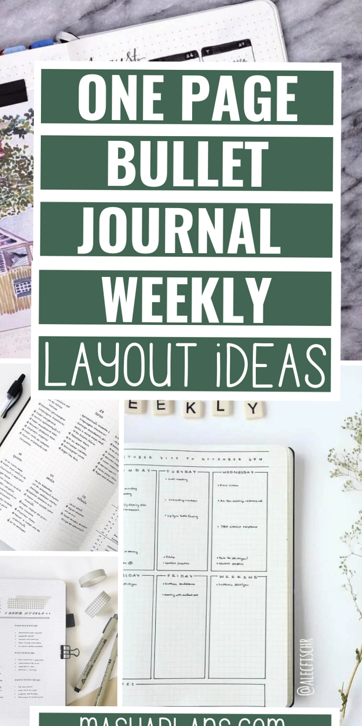 💎 💎 secret to staying productive: Minimalist Weekly Bullet Journal Layouts