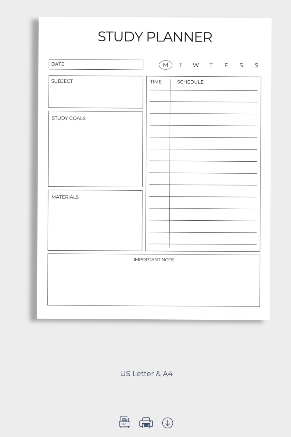 🖇️ 📁 secret to staying productive: Minimalist Student Study Planner – Printable Academic Organizer | US Letter & A4