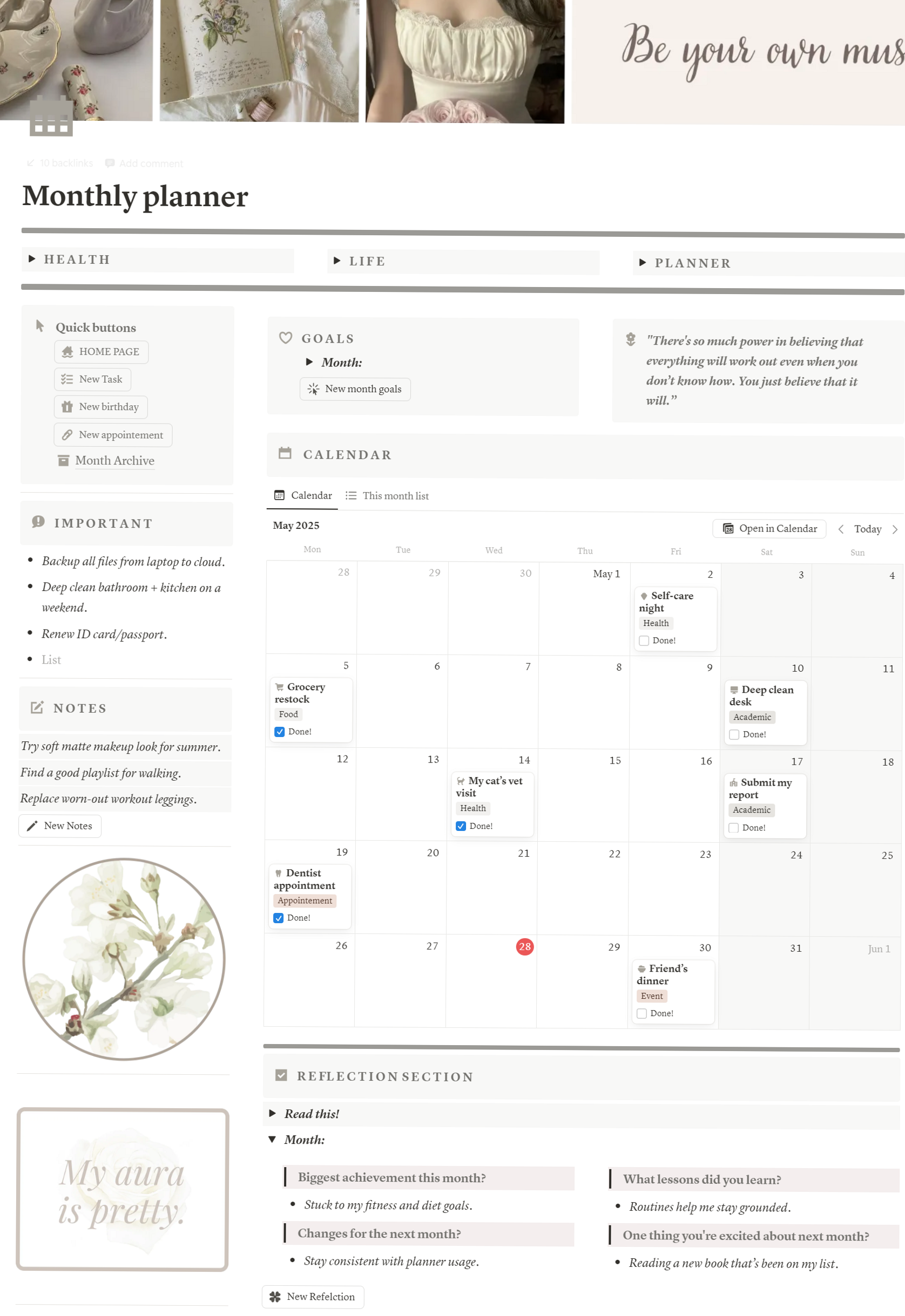 🎨 🎨 secret to staying productive: Aesthetic Monthly Planner for Digital Organization