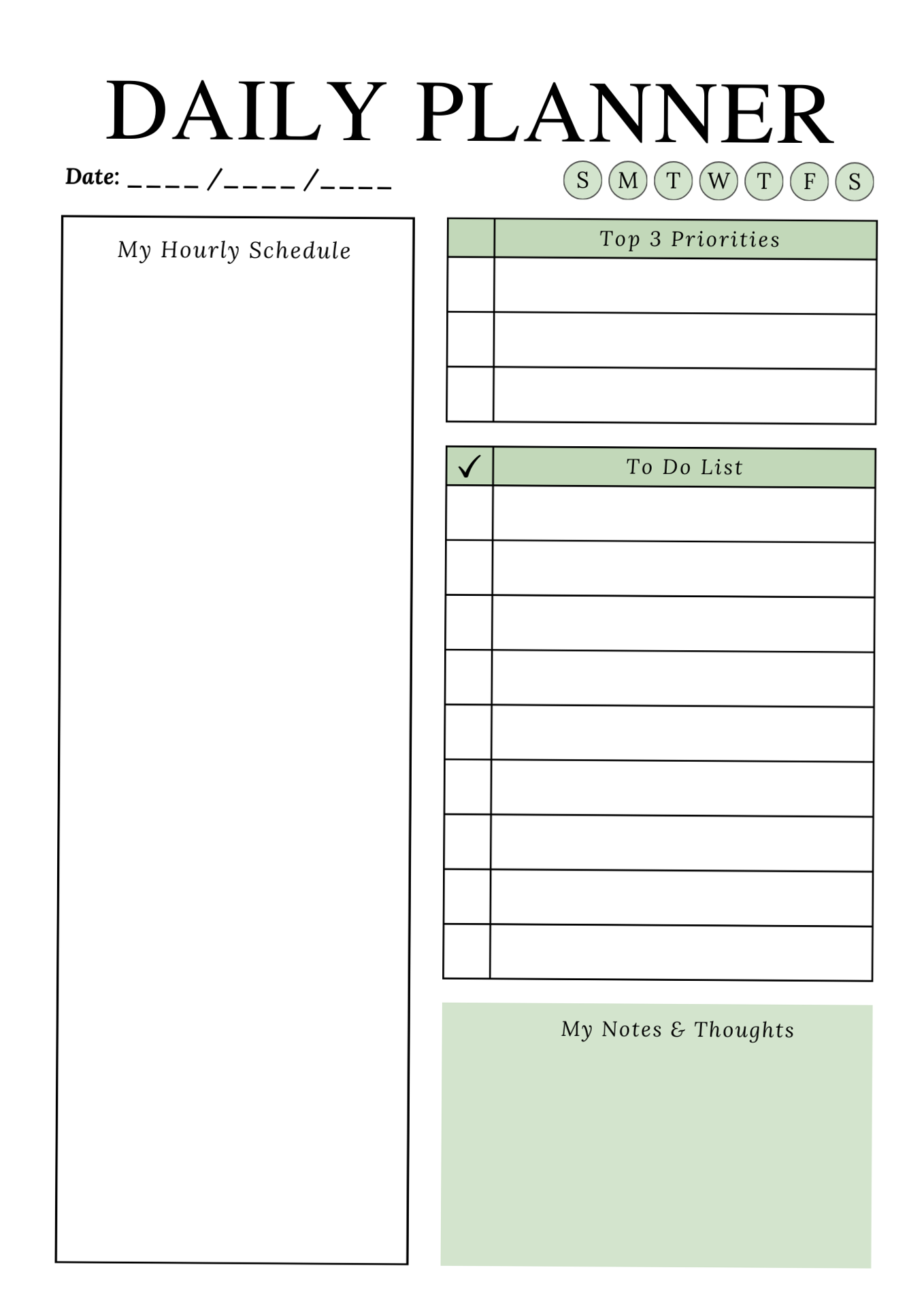 💍 💌 secret to staying productive: Minimal Cute Daily Planner Canva Template | Editable & Simple