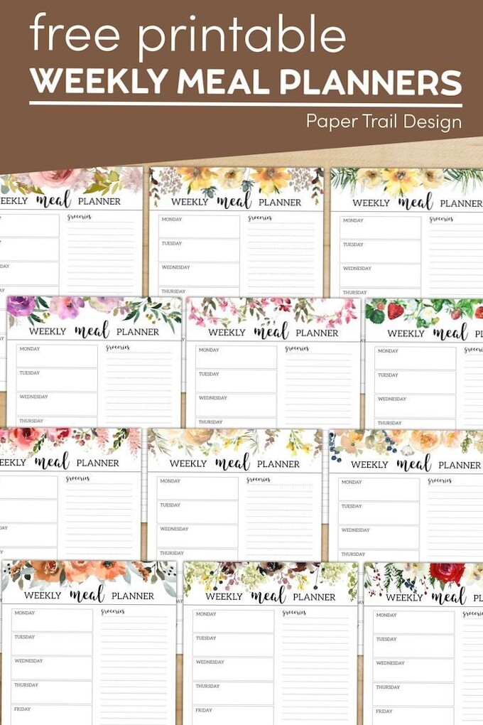 🪄 🎨 secret to staying productive: Floral Weekly Meal Planner | Paper Trail Design