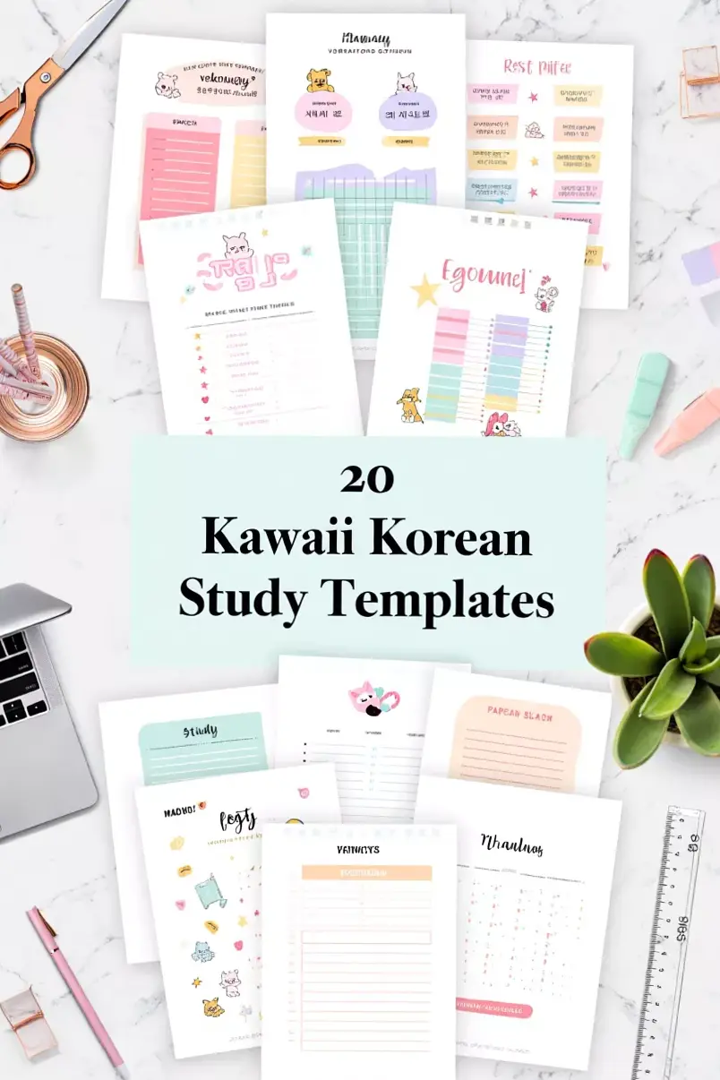 🖌️ 📍 secret to staying productive: Kawaii Korean Study Notes Printable Collection