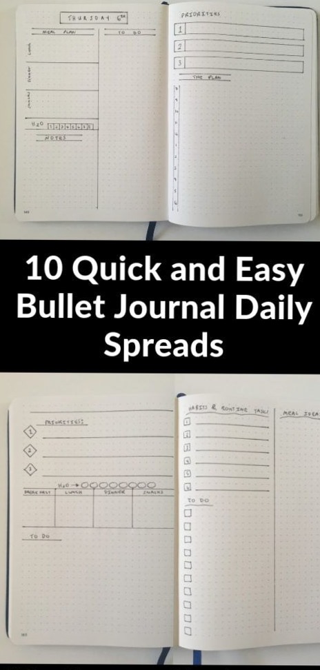 🌿 🤍 secret to staying productive: 10 Quick Bullet Journal Daily Layouts for Digital Designers