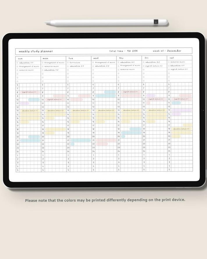📌 📝 secret to staying productive: Weekly Study Planner | Digital Template for iPad | Creative Study Organizers