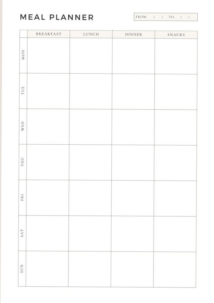 🌿 ☁️ secret to staying productive: Digital Meal Planner Template for Creative Designers