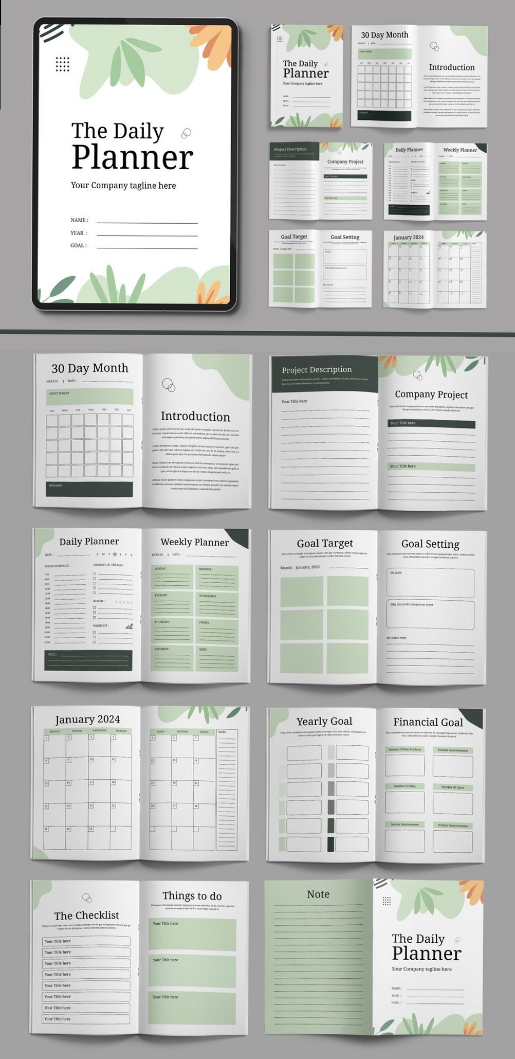 📁 📝 secret to staying productive: Modern Daily Planner Layout for Creative Productivity