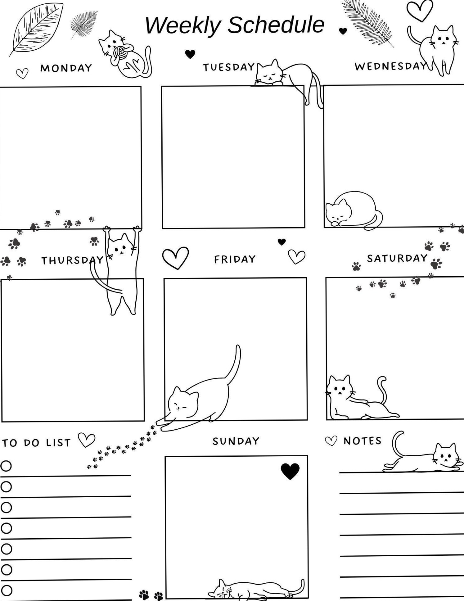 📅 📅 secret to staying productive: Süßer Katzen Wochenplaner – Organisiere mit Liebe