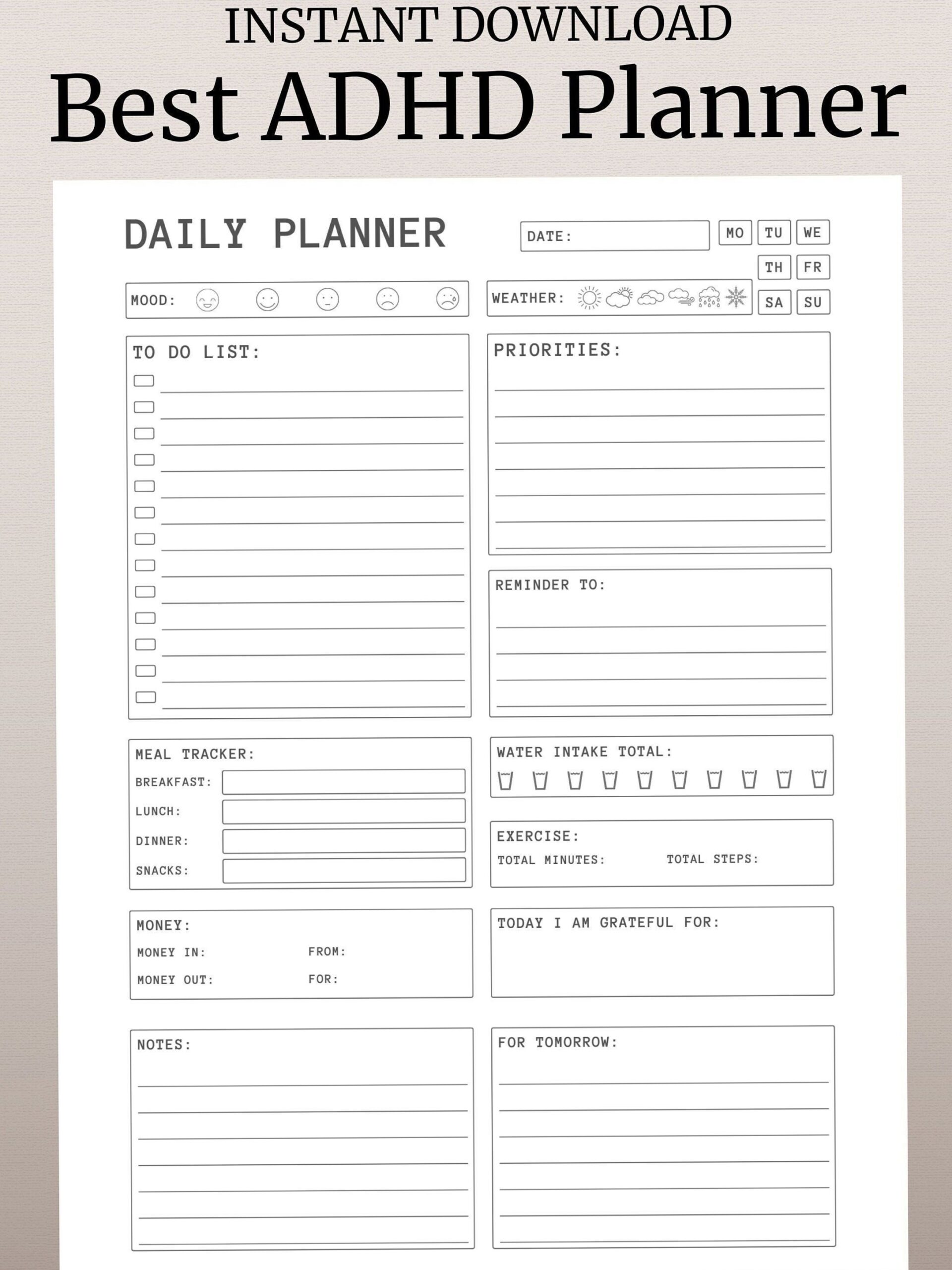 🖇️ 📊 secret to staying productive: Ultimate ADHD Daily Planner for Organization & Productivity