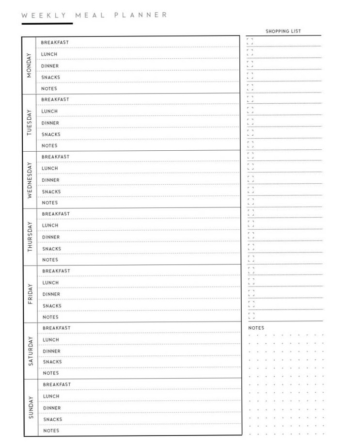 🍰 💍 secret to staying productive: Printable Weekly Dinner Planner PDF Template
