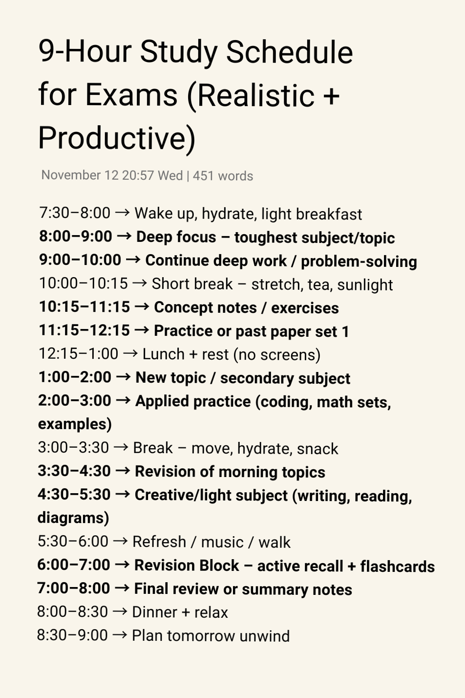 📍 🎨 secret to staying productive: 8-Hour Exam Study Plan for Designers