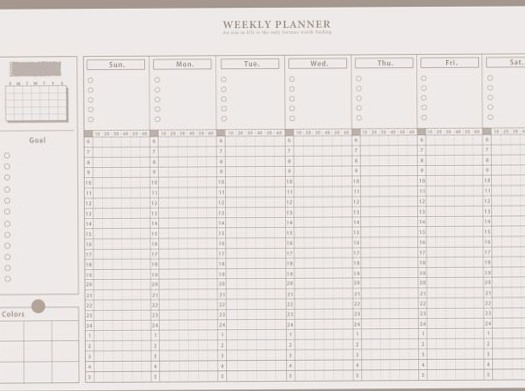 週間計畫手帳模板 | 數位設計與創意素材 — 📁 📅 secret to staying productive