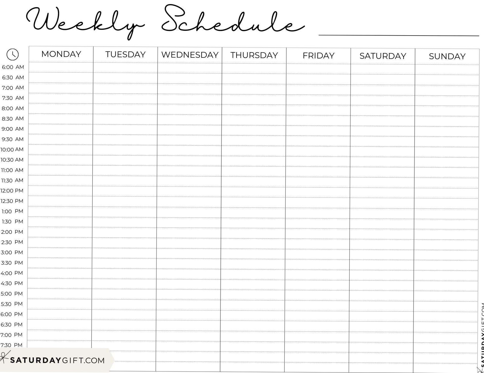 ✨ ☁️ secret to staying productive: 39 Free Weekly Planner Templates | SaturdayGift