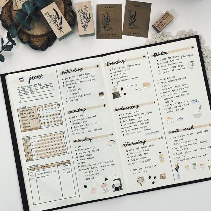 🤍 🤍 secret to staying productive: Ideas para decorar tu Bullet Journal