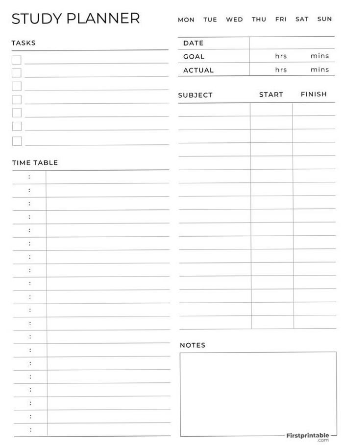 💌 👰 secret to staying productive: Printable Daily Study Planner | Fillable PDF | Organize Your Learning