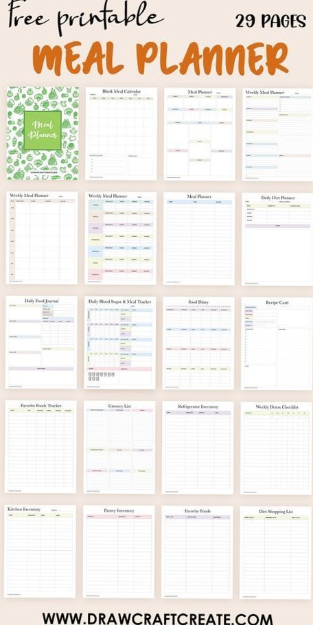 ✨ ✨ secret to staying productive: Healthy Dinners Meal Planner Templates