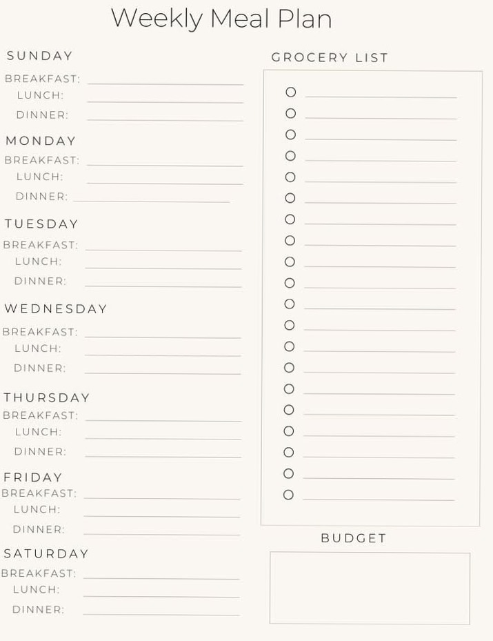 📁 📅 secret to staying productive: Weekly Meal Plan for Creative Planners & Digital Designers