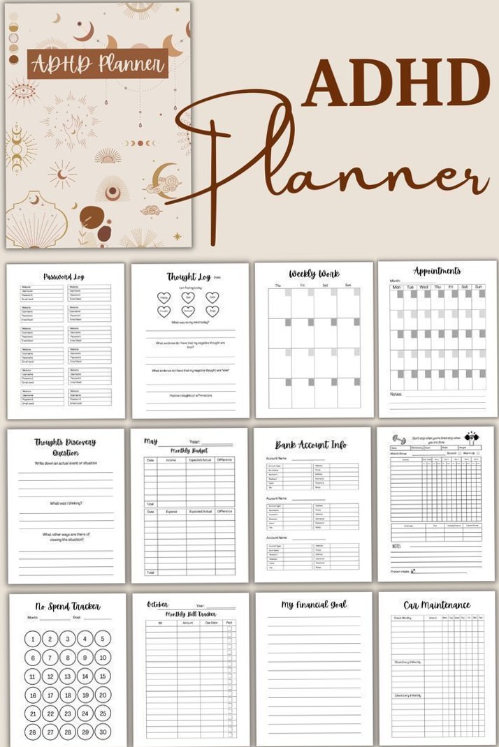 📌 📁 secret to staying productive: Your Perfect Printable ADHD Planner for Spring 2024