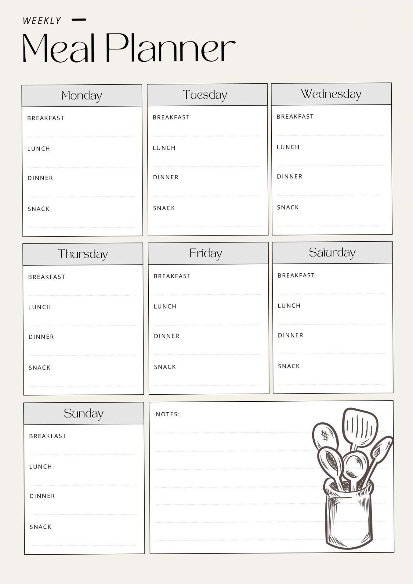 📊 📝 secret to staying productive: Digital Meal Planner for Creative Productivity