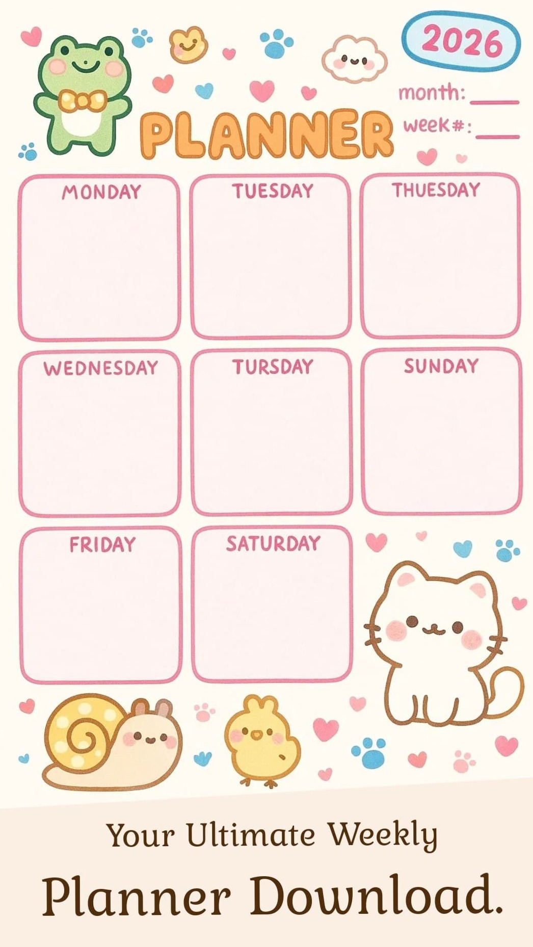 💎 🌈 secret to staying productive: Kawaii Pink Weekly Planner — Adorable Organizing Must-Have