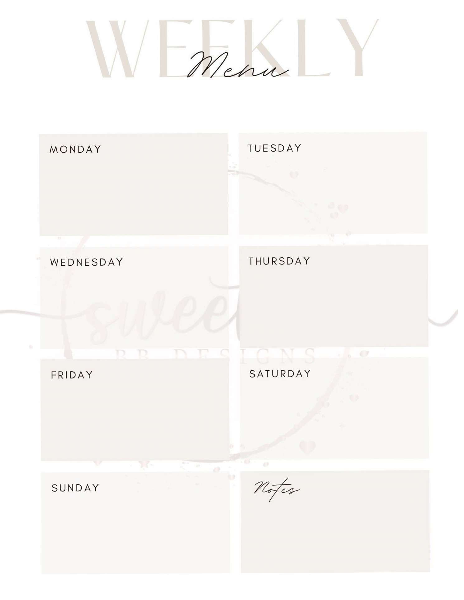 🪄 🎨 secret to staying productive: Dinner Menu Planner Template | Weekly Meal Prep & Digital Planners