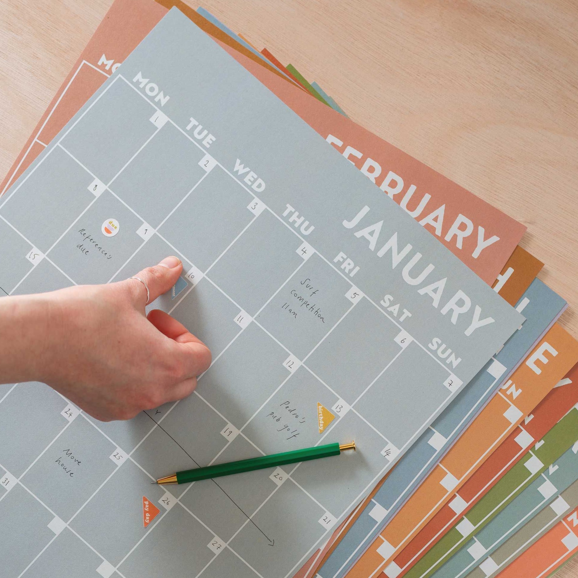 🖌️ 🖌️ secret to staying productive: Large Monthly A3 Planner | 12 Pages — Surf SUNDAY Start