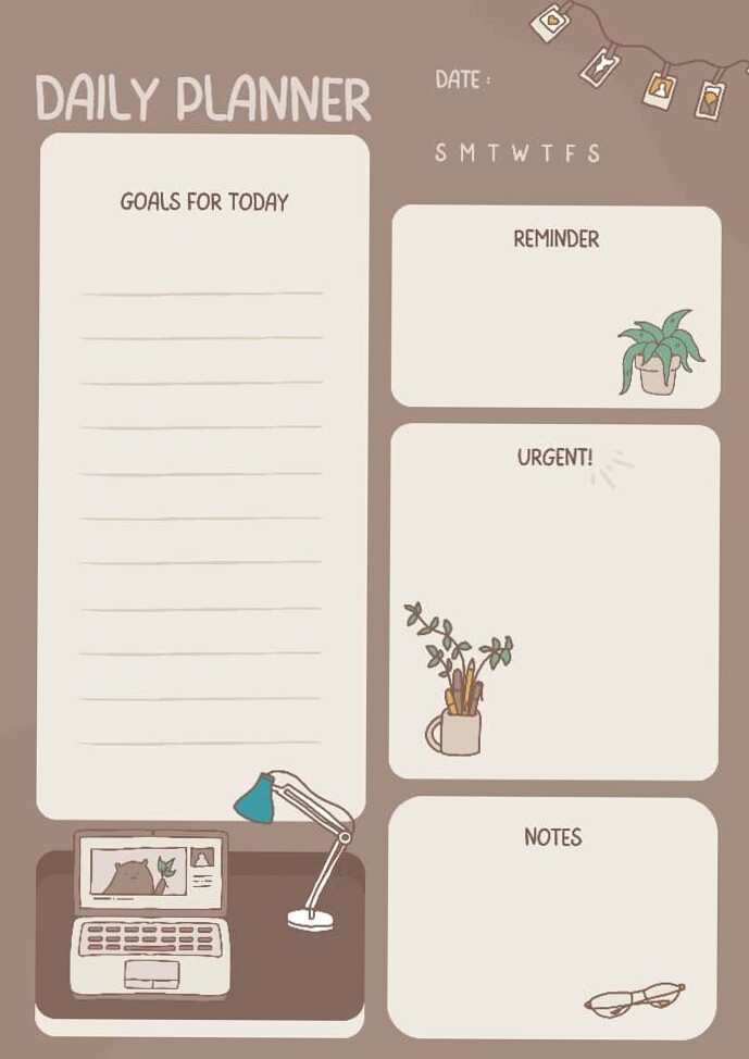 💍 💌 Simple Daily Planner Template with Cute Design for 2025 Organization | stay inspired all year long