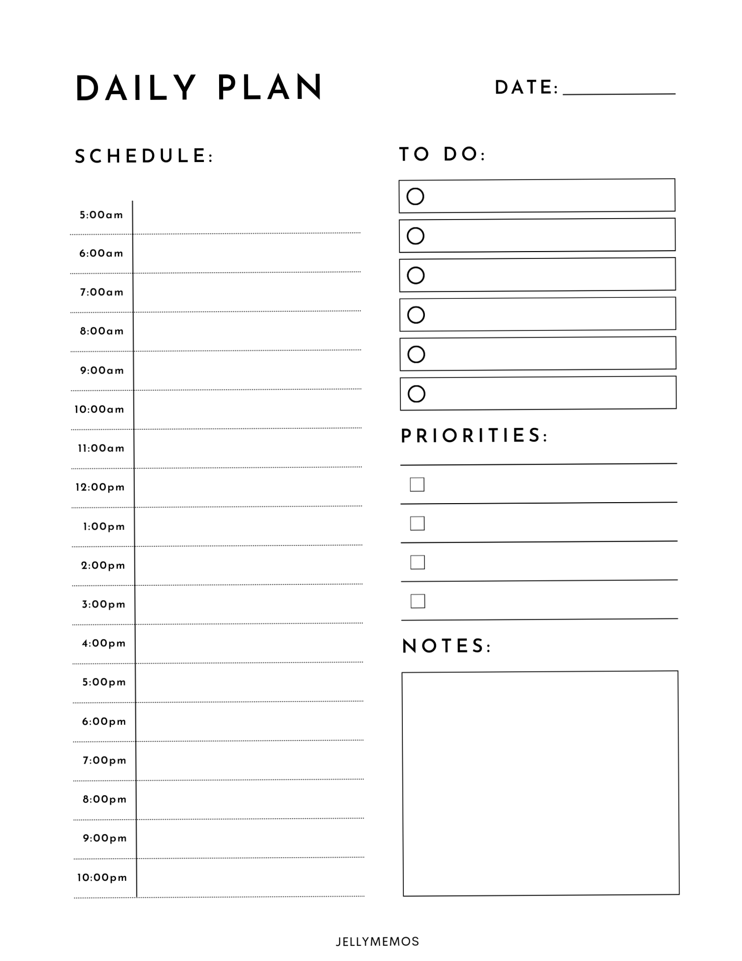 👰 💌 Simple Free Daily Planner Printable for Your Routine & To-Do List | dream life manifestation