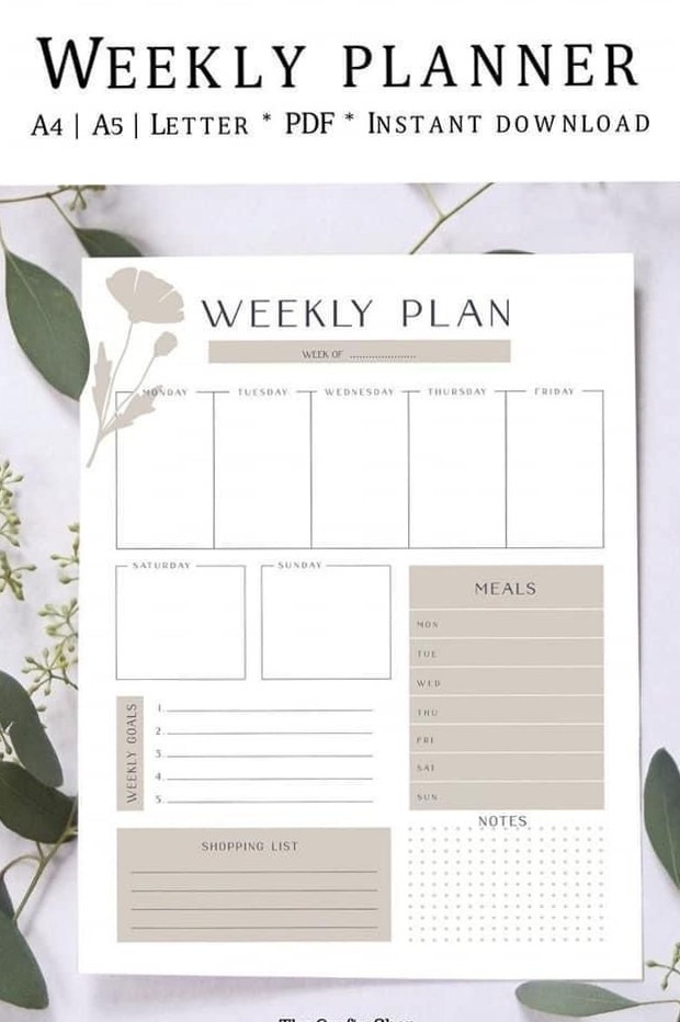 🍰 🍰 Simple Weekly Planner Layout for Digital Use | romanticize your routine