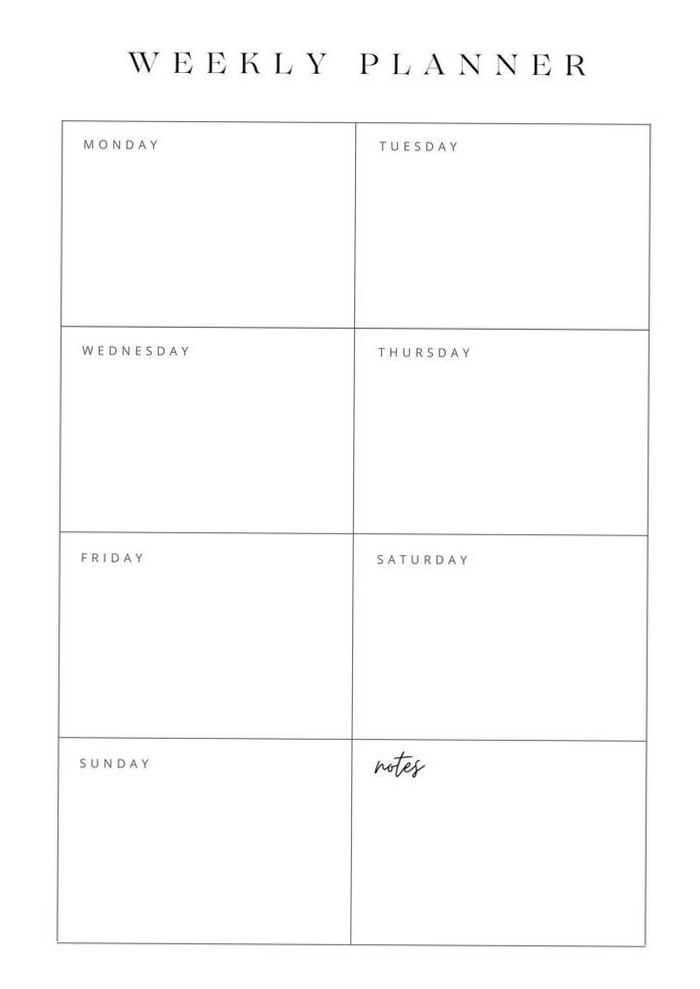 Simple Weekly Planner Printable To Do List A4 — ☁️ ✨ stay inspired all year long