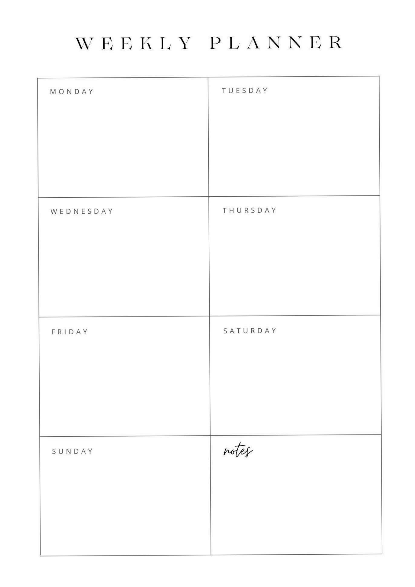 Simple Weekly Planner Printable To Do List A4 — 🪄 🪄 dream life manifestation