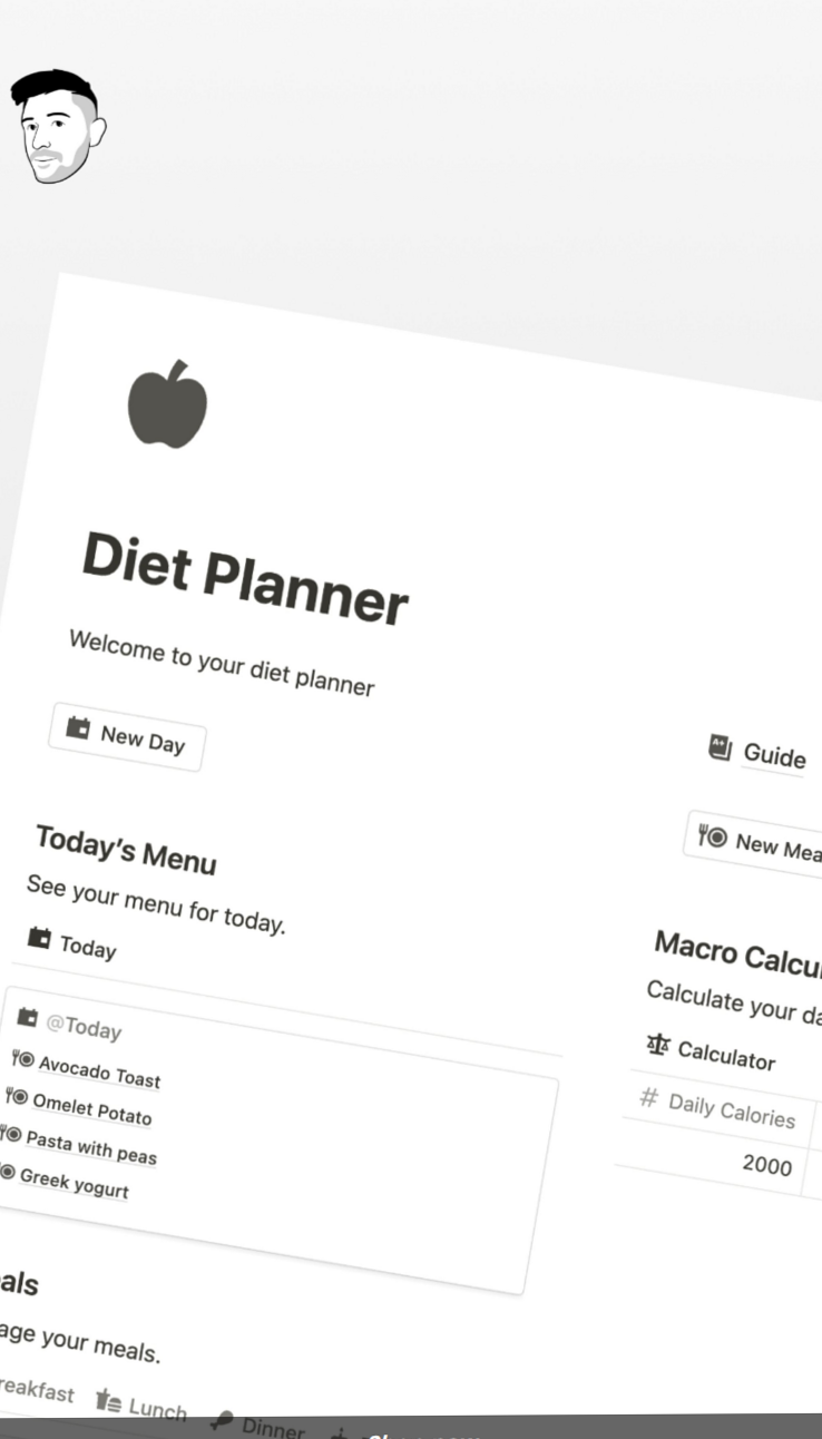 Smart Meal Planner 2024: Easy Recipe Log in Notion! — 🤍 🌿 only tool for life admin