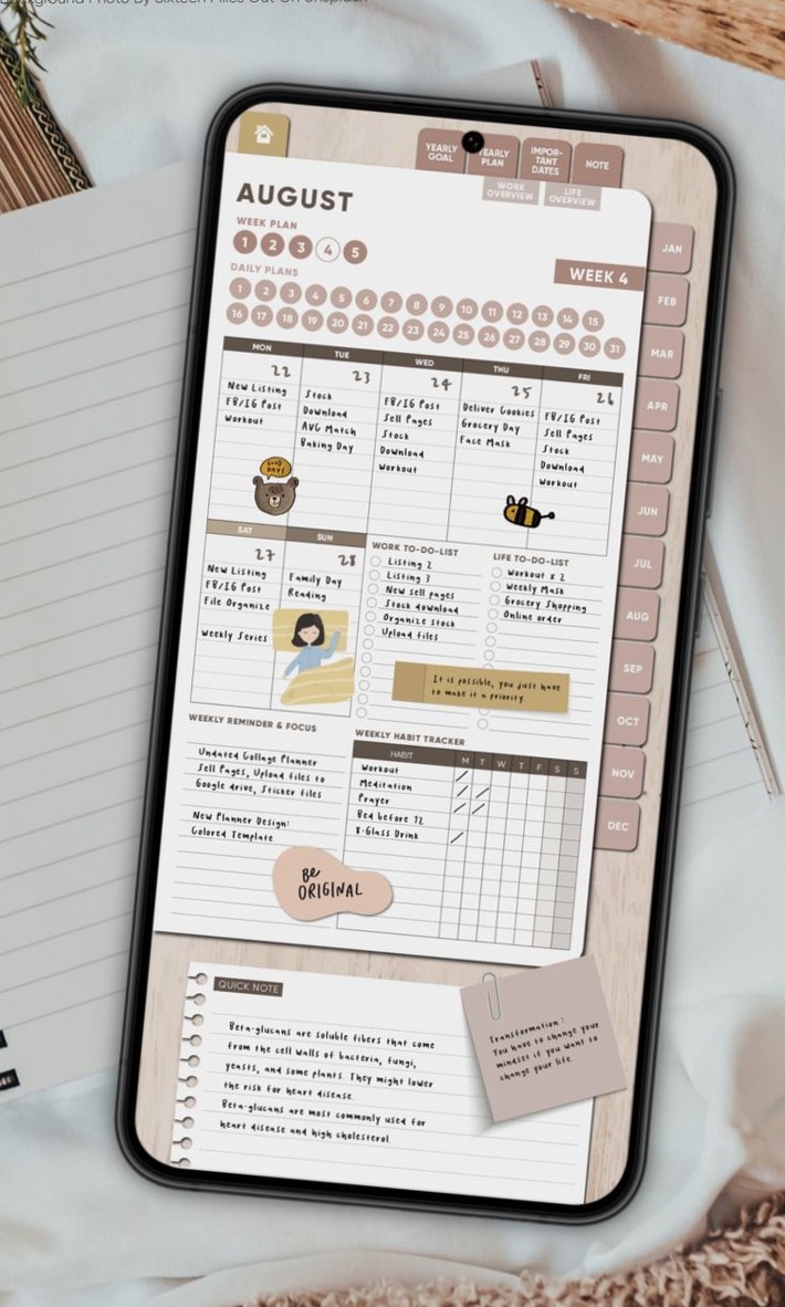 Smartphone Planner: Weekly Life Organizer for Digital Creativity — 🌿 🎀 secret to staying productive