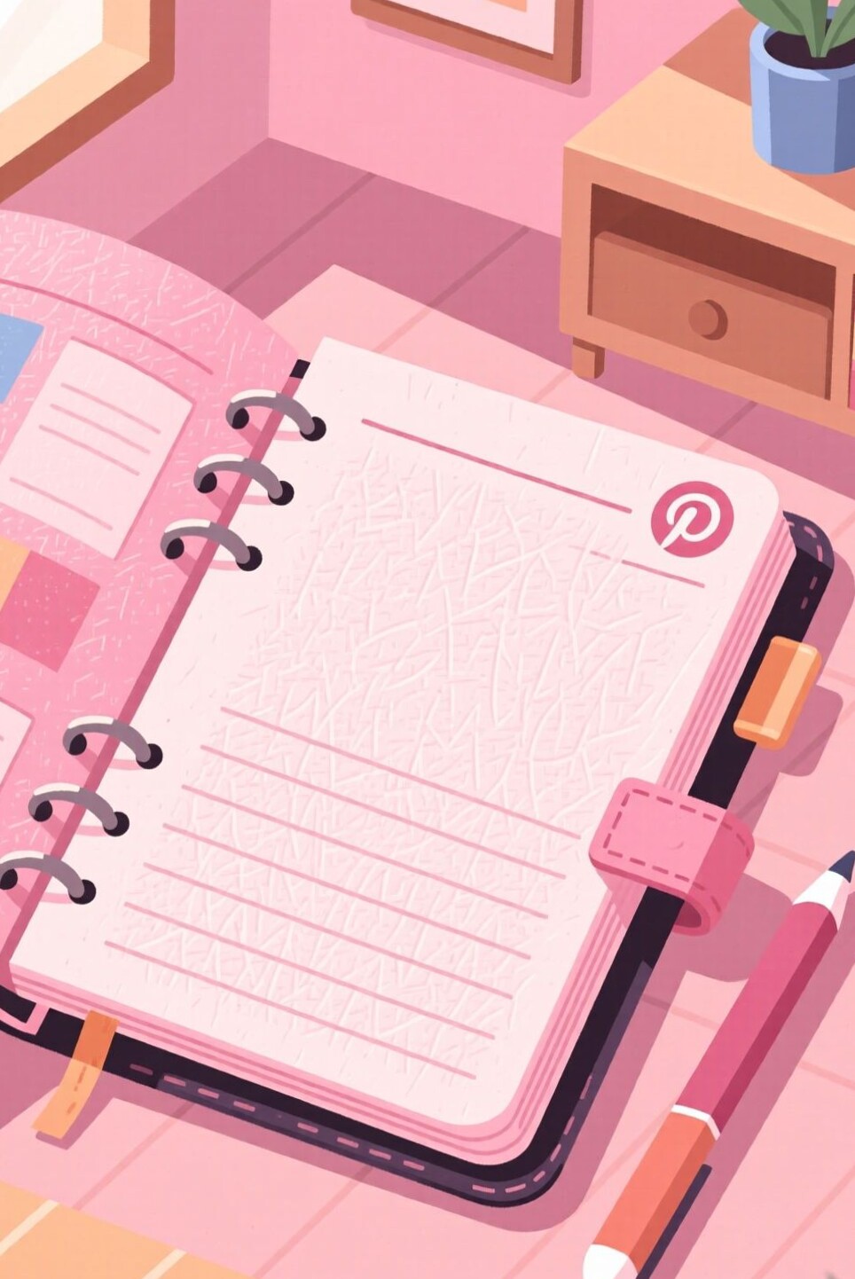 Soft Pink Aesthetic Planner Page | Flat Design Productivity — 🍰 🌸 romanticize your routine