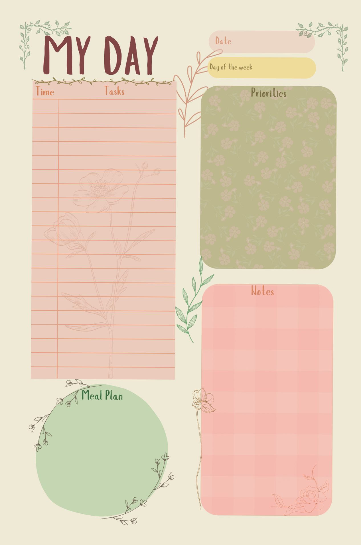 🍰 💍 Spring Daily Planner | Digital Design & Creative Planning Tools | stay inspired all year long