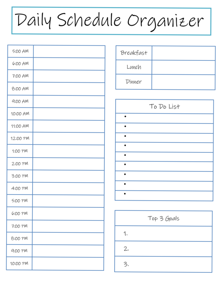 🥂 💌 stay inspired all year long: Free Printable Hourly & Daily Planner for The Little Frugal House