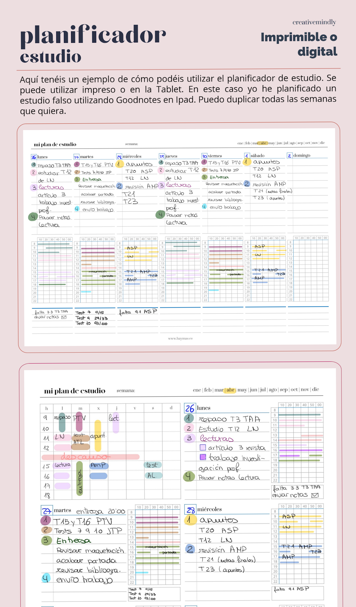 📊 📅 stay inspired all year long: Planificador de Estudios Imprimible y Organización de Tiempo
