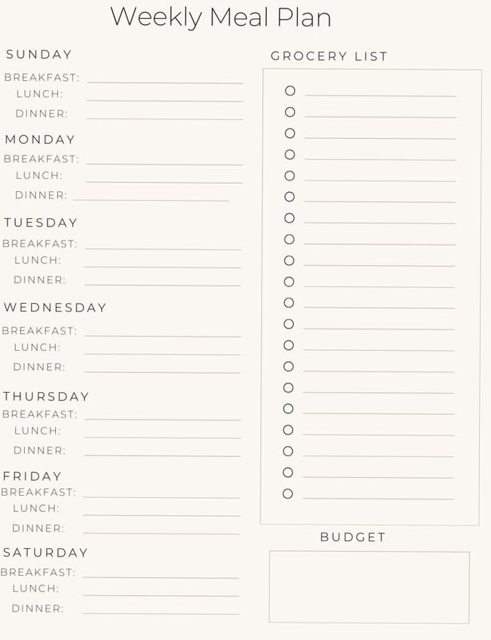 🪄 🪄 stay inspired all year long: Weekly Meal Plan for Creative Planners & Digital Designers