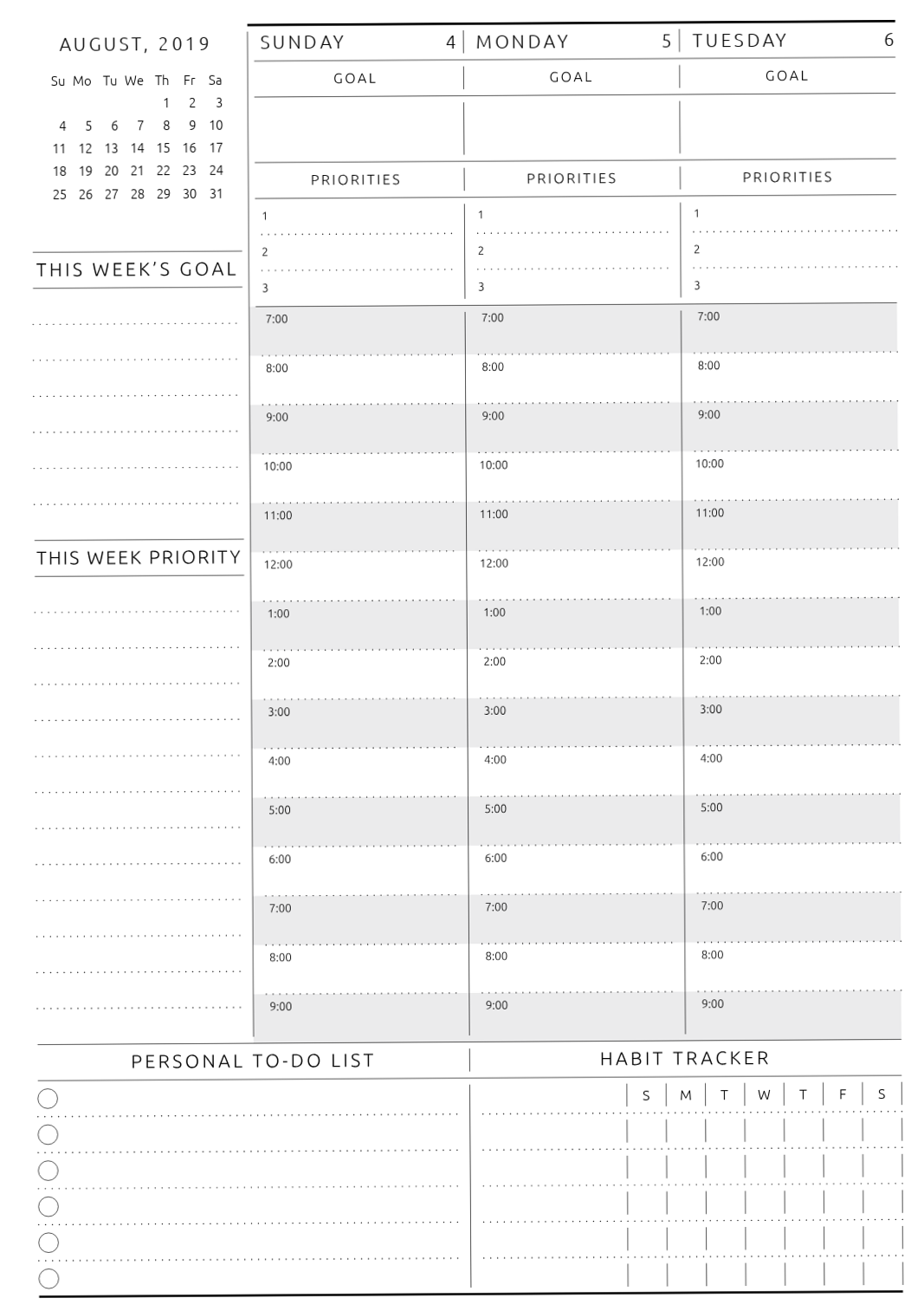🖇️ 📝 stay inspired all year long: Weekly Planner — Original Style | Digital Design Asset