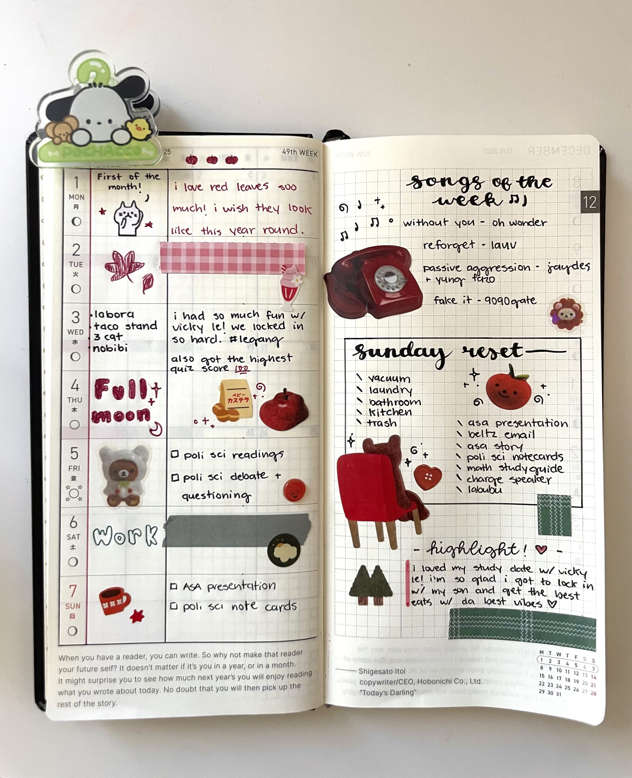 🍰 💌 stay inspired all year long: First Week Hobonichi Spread Design Ideas