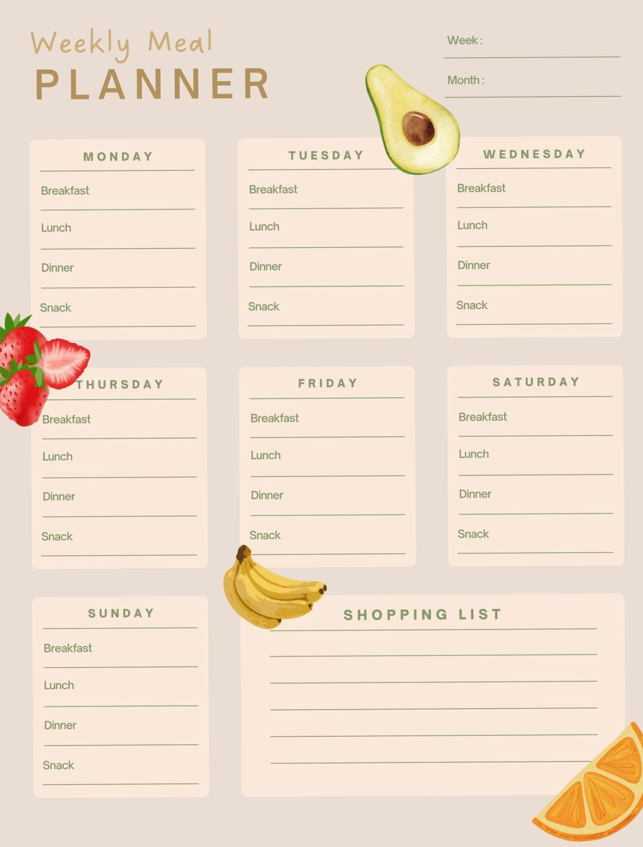 💌 🍰 stay inspired all year long: Printable Weekly Meal Planner | Digital Design | Creative Planners | Organize Your Meals with Style